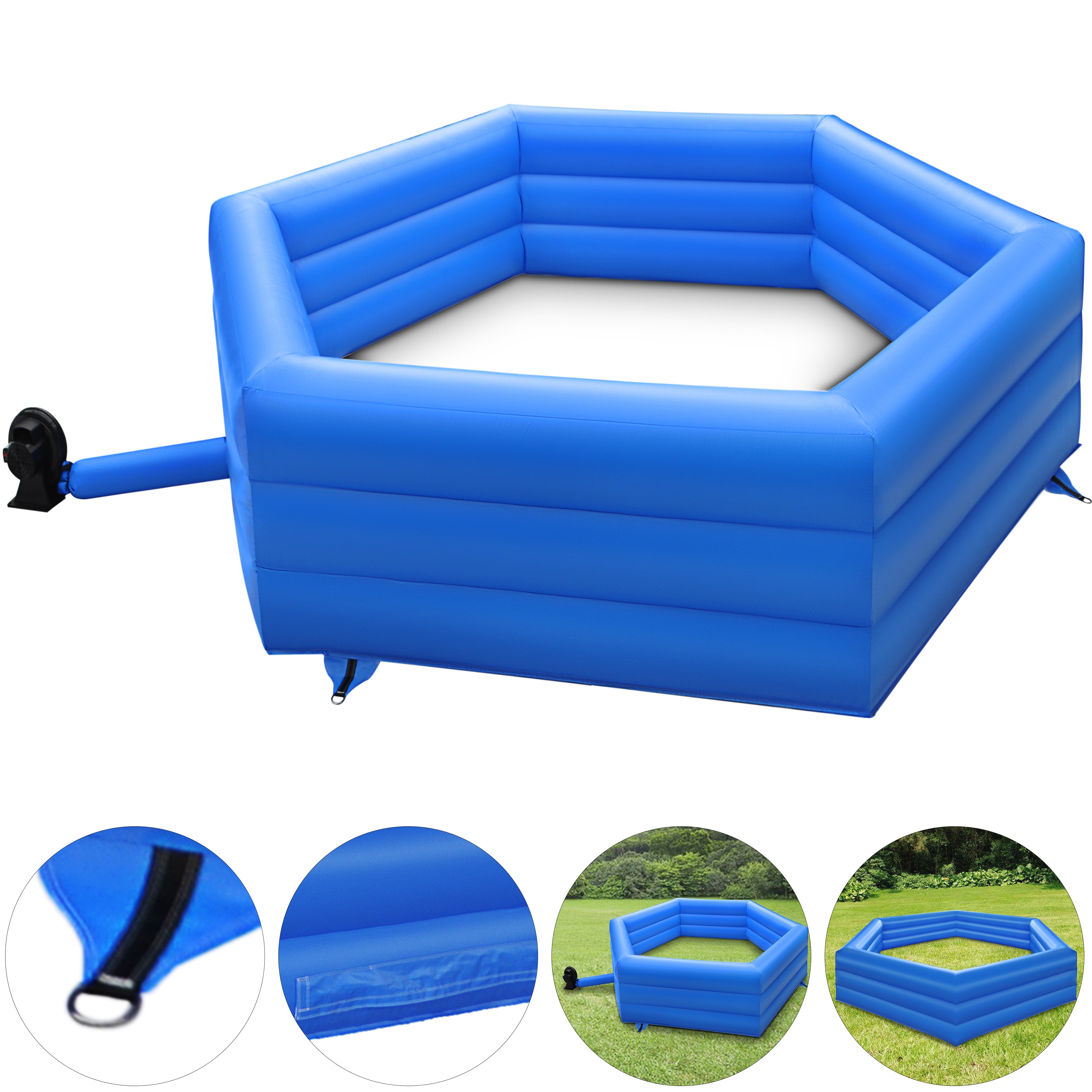 VEVOR 15 ft Gaga Ball Pit, Inflatable with Electric Air Pump, Gagaball Court Inflates in Under 3 Minutes, for Outdoor and Indoor School Family Activity