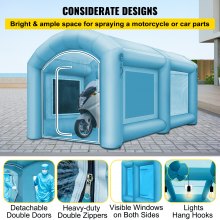 VEVOR 13 x 8 x 7FT Inflatable Spray Booth Tent Inflatable Paint Booth Tent Car Paint Booth Giant Workstation 210D Oxford Fabric With 2 Blowers