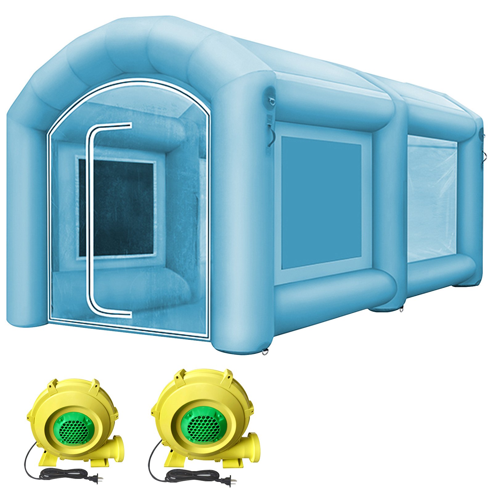 Sweiko Inflatable Spray Booth Tent 13 x 8 x 7FT Inflatable Paint Booth Tent Car Paint Booth Giant Workstation 210D Oxford Fabric With 2 High-Power Blowers Sweiko Inflatable Spray Booth Tent 13 x 8 x 7FT Inflatable Paint Booth Tent Car Paint Booth Giant Workstation 210D Oxford Fabric With 2 High-Power Blowers