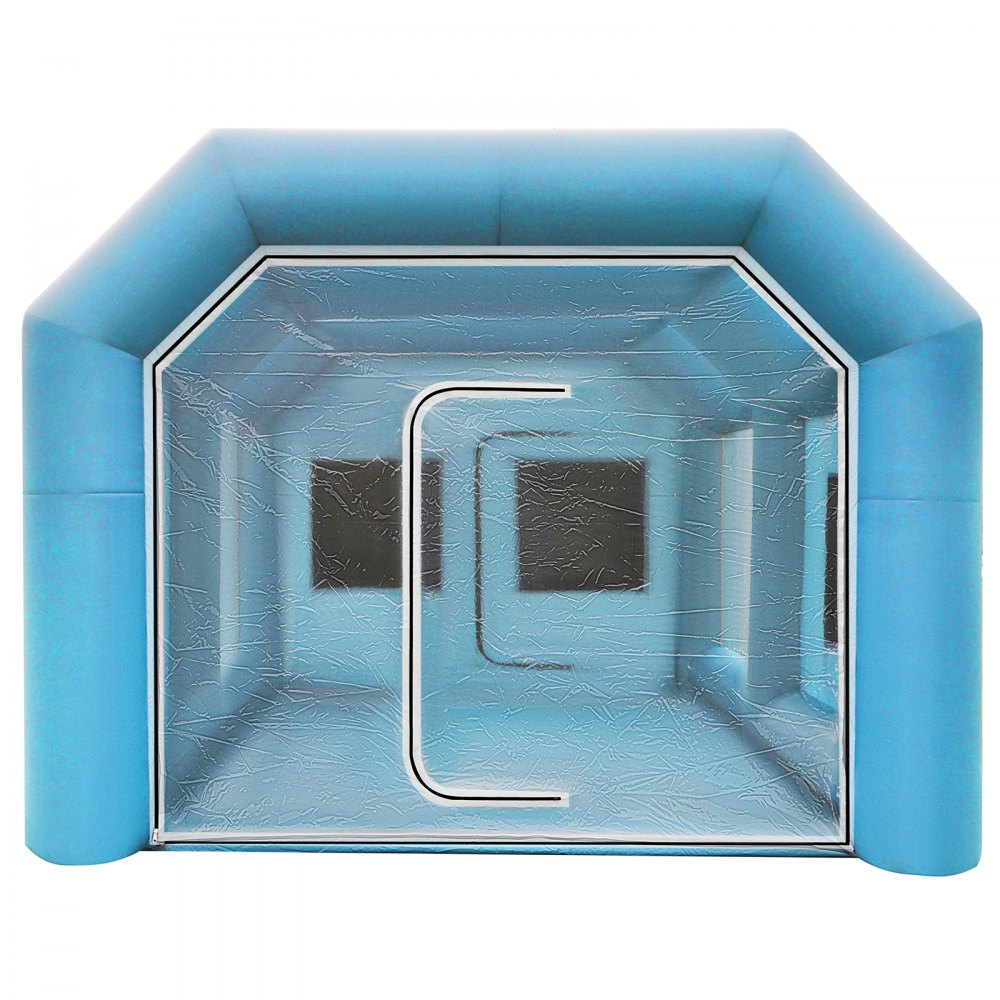 VEVOR Inflatable Tent 599.6 x 298.5 x 249.9 cm Inflatable Spray Booth Custom Tent Inflatable Paint Booth Tent Car Paint Booth Giant Workstation 210D Oxford Fabric With 2 Blowers