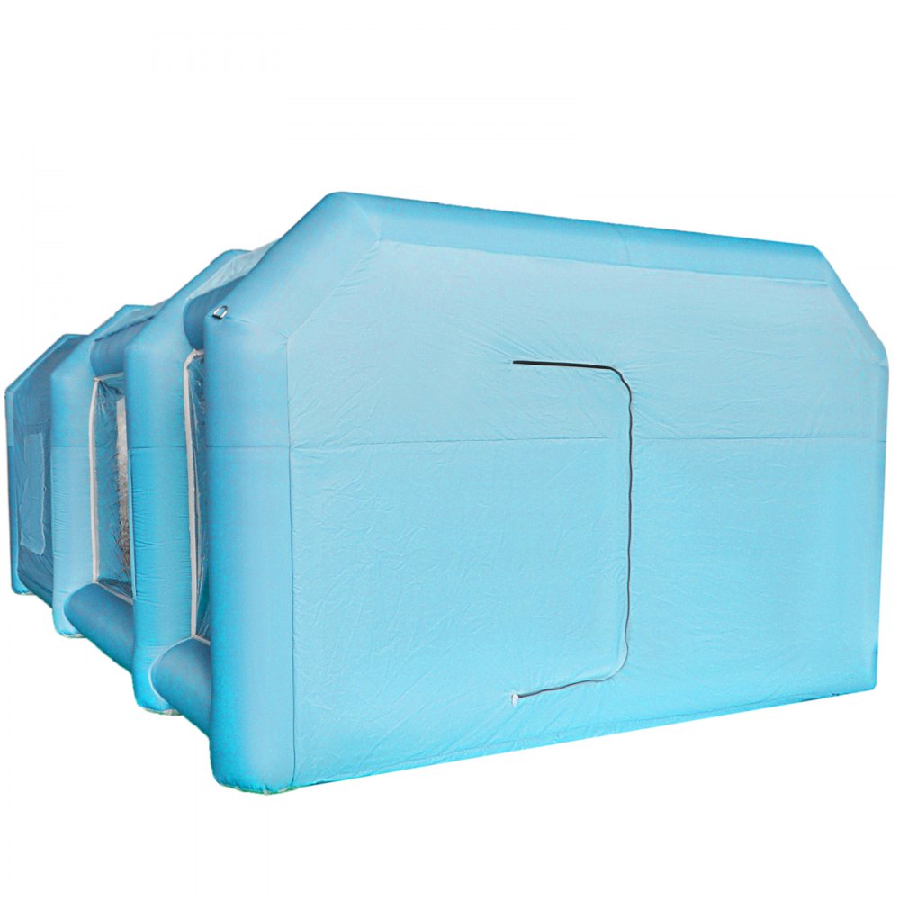 VEVOR Inflatable Tent 599.6 x 298.5 x 249.9 cm Inflatable Spray Booth Custom Tent Inflatable Paint Booth Tent Car Paint Booth Giant Workstation 210D Oxford Fabric With 2 Blowers