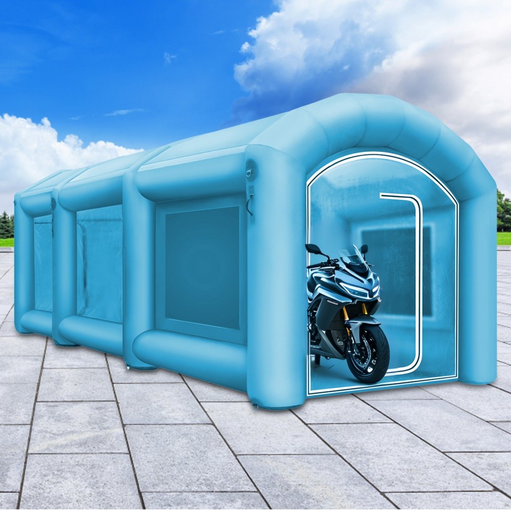 VEVOR Cabina de pintura inflable 20x10x8.2ft con 2 sopladores Cabina de pintura inflable con sistema de filtro Cabina de pintura portátil para estacionamiento de automóviles Estación de trabajo