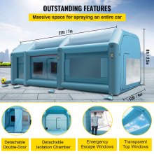 VEVOR Inflatable Spray Booth Car Paint Tent 7 x 4 x 2.5 m Filter System 2 Blowers