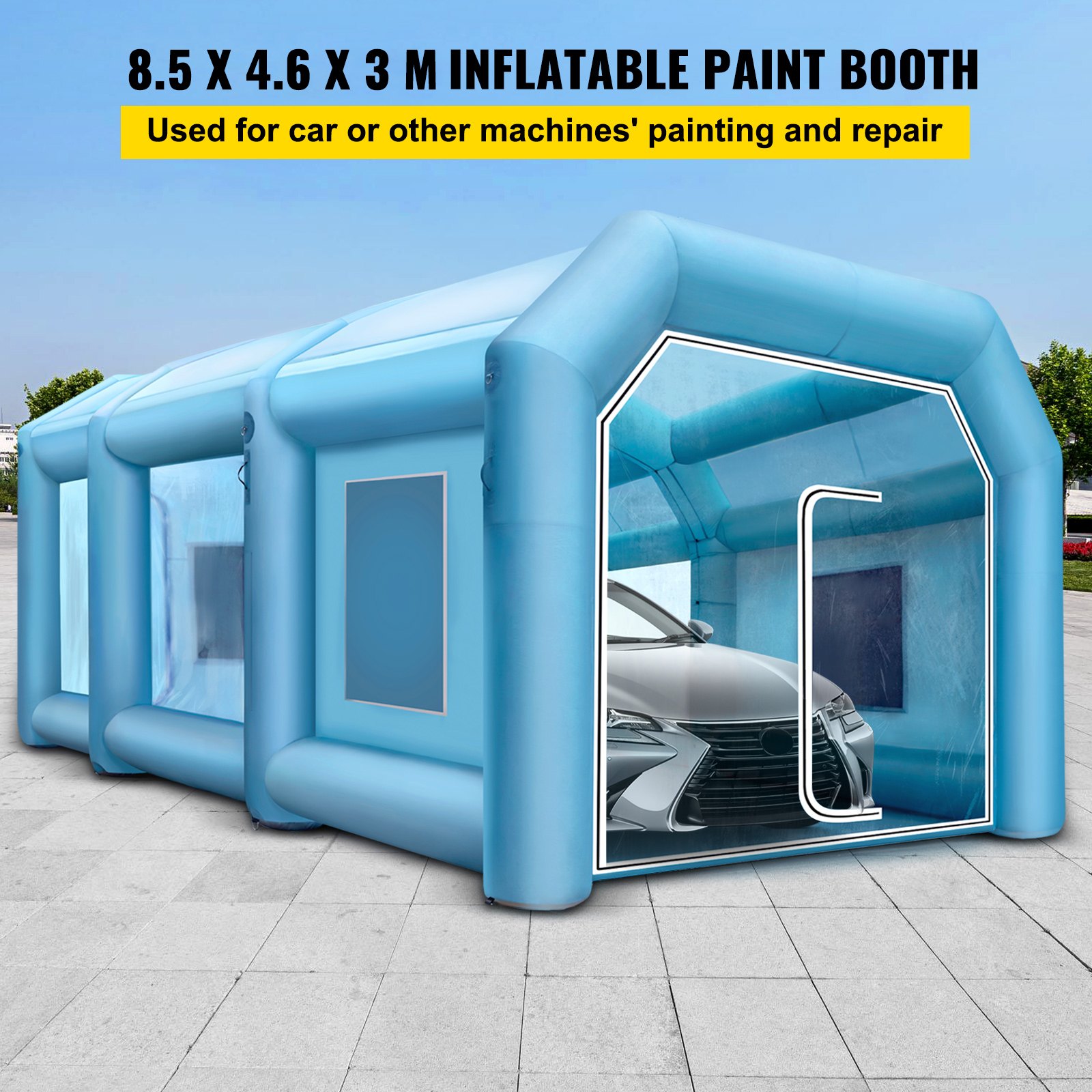 VEVOR Inflatable Paint Booth Spray Paint Booth 28x15x10 ft Car Paint Commercial