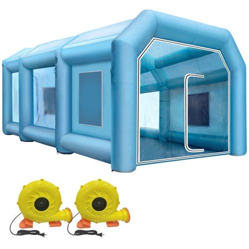 VEVOR Portable Inflatable Paint Booth, 8 x 4 x 3 m Inflatable Spray Booth, Car Paint Tent Air Filter System & 2 Blowers, Upgraded Blow Up Spray Booth Tent, Auto Paint Workstation Motorcycle Garage