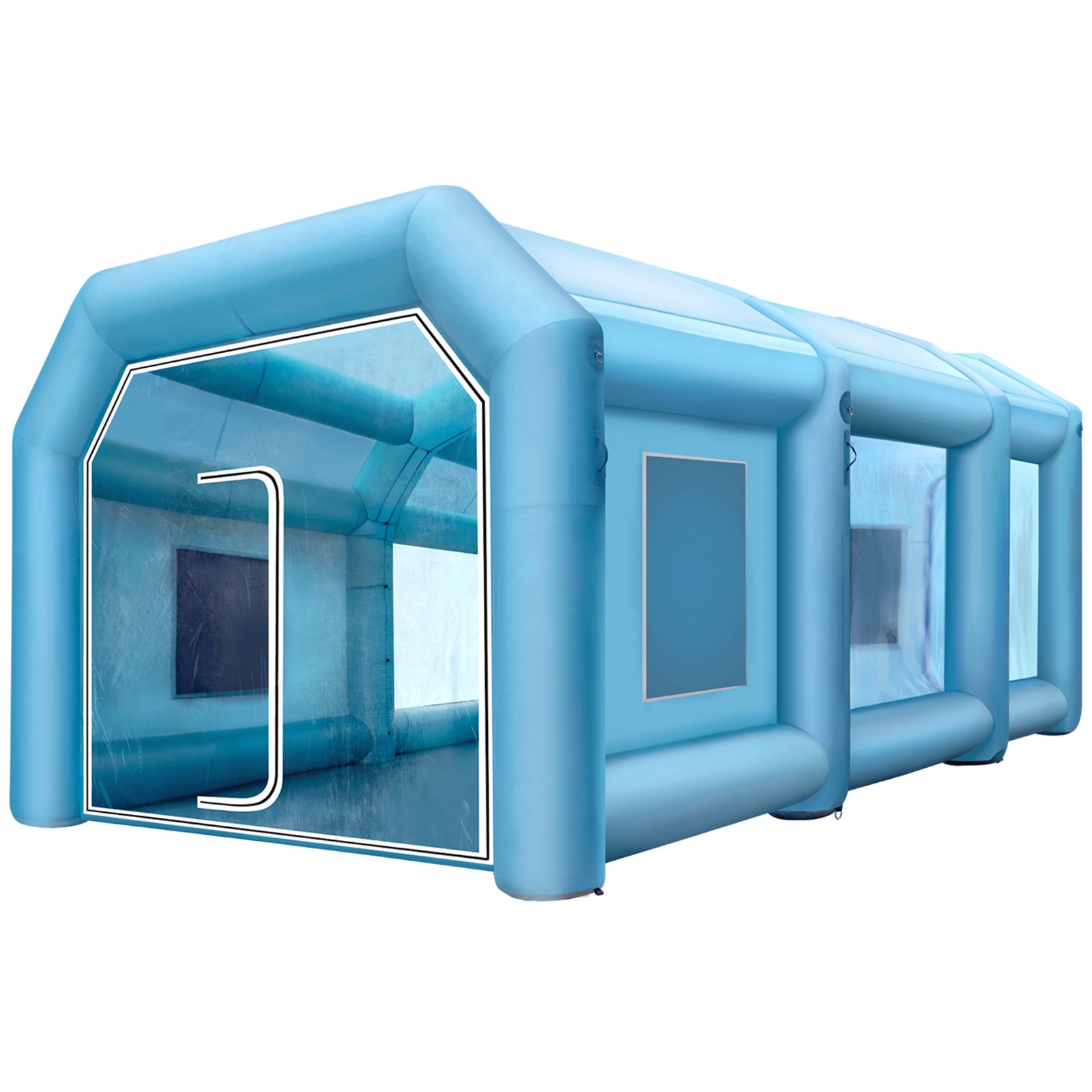 VEVOR Portable Inflatable Paint Booth, 8 x 4 x 3 m Inflatable Spray Booth, Car Paint Tent Air Filter System & 2 Blowers, Upgraded Blow Up Spray Booth Tent, Auto Paint Workstation Motorcycle Garage