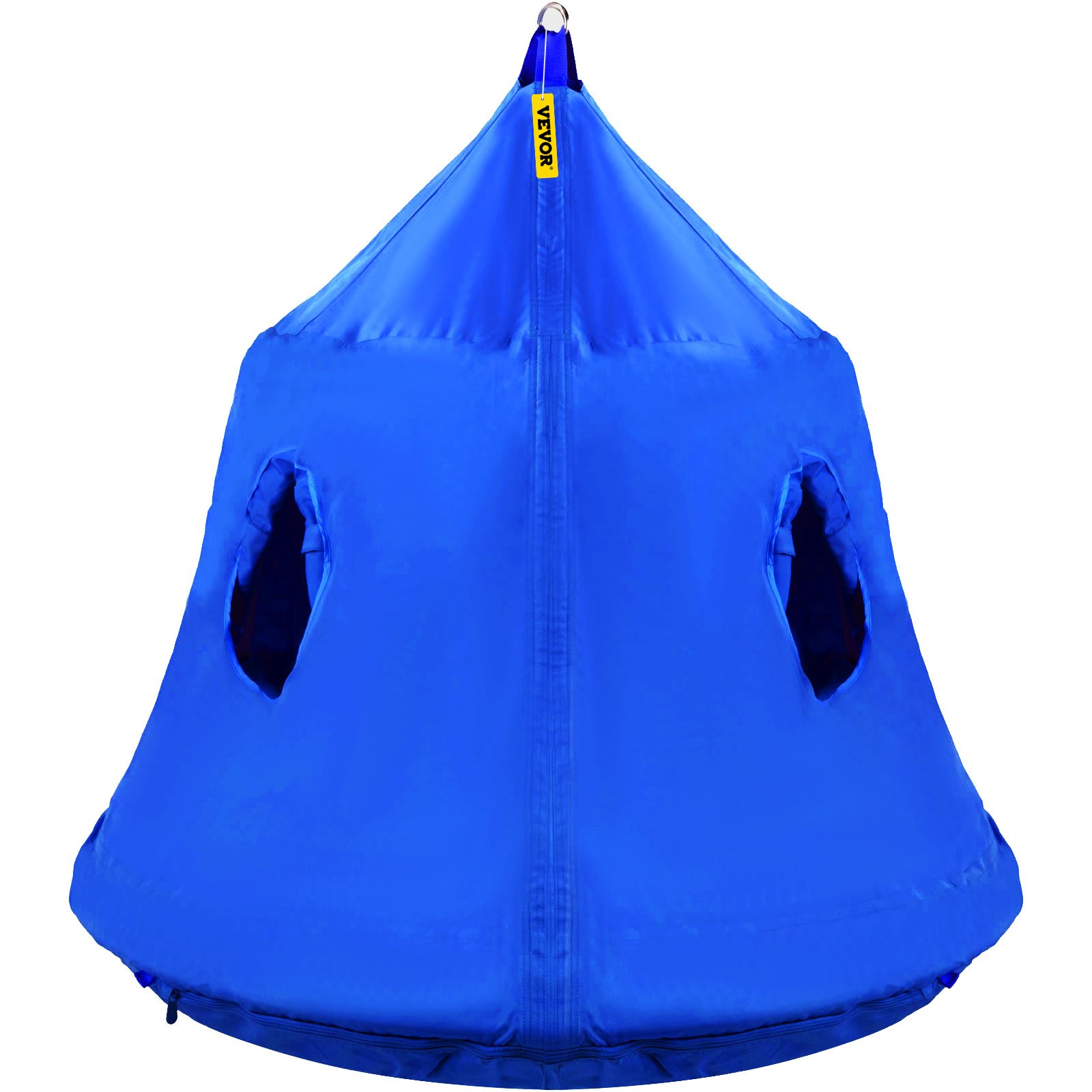 VEVOR Hanging Tree Tent, Max. 440lbs Capacity Tree Tent Swing, Hangout Hugglepod with LED Rainbow Decoration Lights Inflatable Cushion, Ceiling Hammock Tent Suit for Kids & Adult Indoor Outdoor, Blue