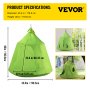 VEVOR Hanging Tree Tent, Max.440lbs Capacity Tree Tent Swing, Hangout Hugglepod with LED Rainbow Decoration Light Inflatable Cushion, Ceiling Hammock Tent Suit for Kids & Adult Indoor Outdoor Green