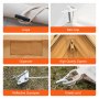 loops, rain cap, organizer, high-quality zippers, reflective guyropes, elastic cord, VEVOR glamping bell tent.