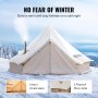 VEVOR Canvas Bell Tent, Waterproof & Breathable 100% Cotton Retro and Luxury Yurt with Stove Jack, 5m Diameter, Large Canopy Used in Summer, for Family Camping, Outdoor Glamping, Party in 4 Seasons