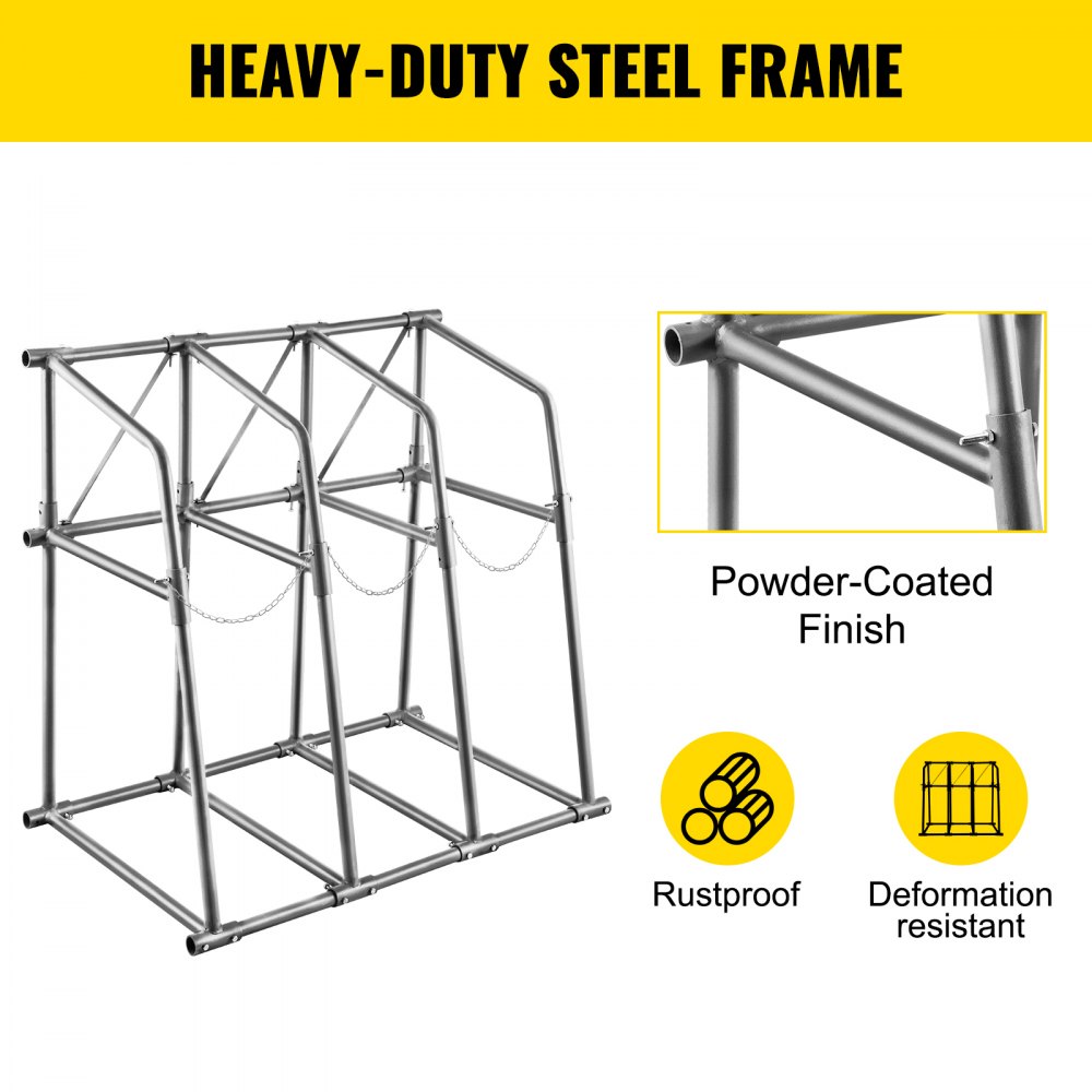 VEVOR Vertical Bar Rack, 36"W x 24"D x 60"H Vertical Material Bar Rack, 3 Rays Vertical Bar Storage Rack, 400 LBS Capacity Vertical Pipe Storage Rack, for Storing Lumbers, Pipes, Other Long Material