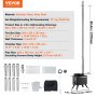 VEVOR Wood Stove, 86 inch, Alloy Steel Camping Tent Stove, Portable Wood Burning Stove with Chimney Pipes & Gloves, 1400in³Firebox Hot Tent Stove for Outdoor Cooking and Heating with 8 Pipes