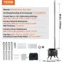 VEVOR Wood Stove, 218.4 cm, Alloy Steel Camping Tent Stove, Portable Wood Burning Stove with Chimney Pipes & Gloves, 22941.9 cm³ Firebox Hot Tent Stove for Outdoor Cooking and Heating with 8 Pipes