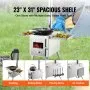 VEVOR Wood Stove, 218.44 cm, Stainless Steel Camping Tent Stove, Portable Wood Burning Stove with Chimney Pipes & Gloves, 49161.3 cm³ Firebox Hot Tent Stove for Outdoor Cooking and Heating with 8 Pipes