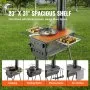 VEVOR Wood Stove, 118 inch, Alloy Steel Camping Tent Stove, Portable Wood Burning Stove with Chimney Pipes & Gloves, 3000in³Firebox Hot Tent Stove for Outdoor Cooking and Heating with 8 Pipes