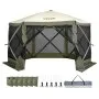 VEVOR Pop Up Gazebo Tent, Pop-Up Screen Tent 6 Sided Canopy Sun Shelter with 6 Removable Privacy Wind Cloths & Mesh Windows, 3.66x3.66x2.4m Quick Set Screen Tent with Mosquito Netting, Army Green