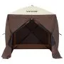 VEVOR Pop Up Gazebo Tent, Pop-Up Screen Tent 4 Sided Canopy Sun Shelter with 4 Removable Privacy Wind Cloths & Mesh Windows, 1.83x1.83x2.1m Quick Set Screen Tent with Mosquito Netting, Brown