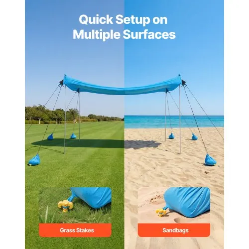 beach tent setup on sand vs grass comparison
