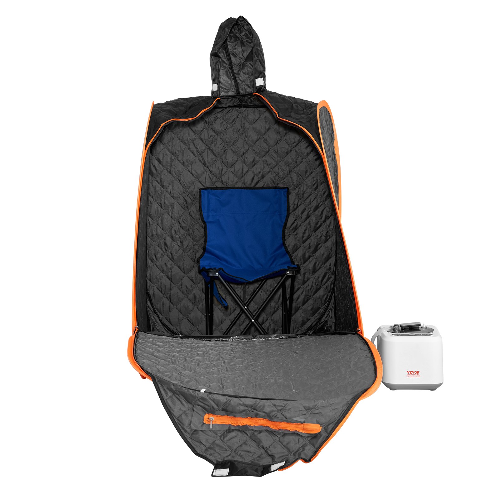 VEVOR Portable Personal Steam Sauna Spa Tent with 2L 1000 Watt Steam Generator, Includes Foldable Chair, Home Therapeutic Sauna Blanket for Detox Relaxation, Time & Temperature Remote Control, Black