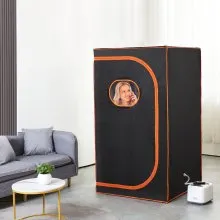 VEVOR Portable Steam Sauna Tent Full Size, 1000W Personal Sauna Blanket Kit for Home Spa, Detoxify & Soothing Heated Body Therapy, Time & Temperature Remote Control With Floor  Mat