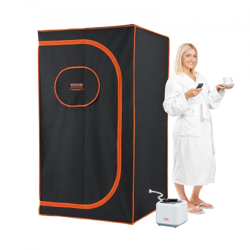 VEVOR Portable Steam Sauna Tent Full Size, 1000W Personal Sauna Blanket Kit for Home Spa, Detoxify & Soothing Heated Body Therapy, Time & Temperature Remote Control With Floor  Mat