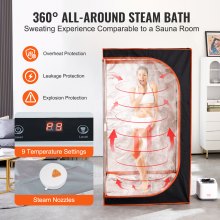 VEVOR Portable Steam Sauna Tent Full Size, 1000W Personal Sauna Blanket Kit for Home Spa, Detoxify & Soothing Heated Body Therapy, Time & Temperature Remote Control With Floor  Mat