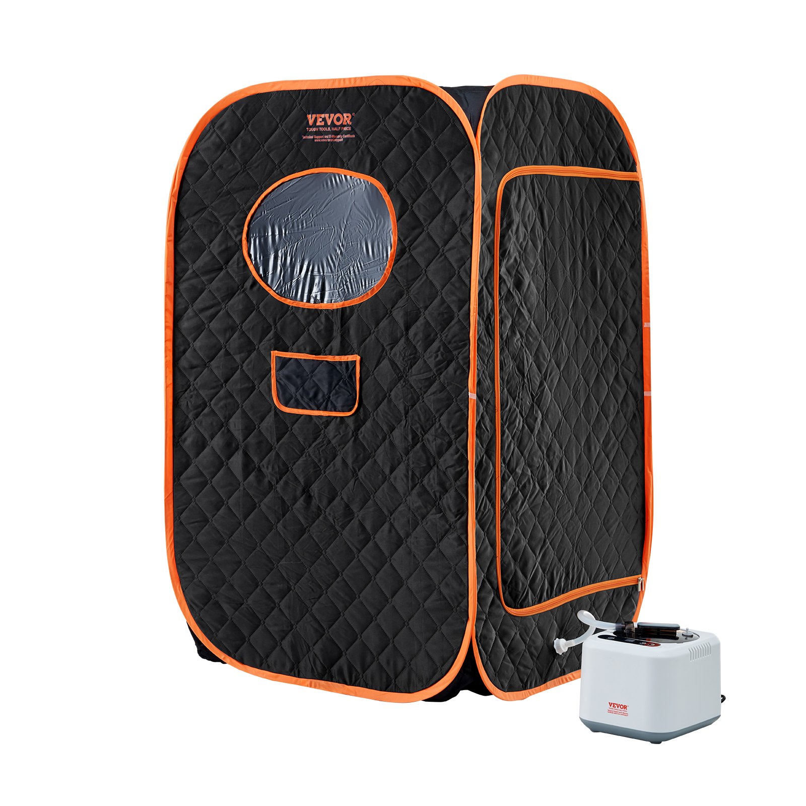 VEVOR Compact Portable Steam Sauna Tent, 1000 Watt Sauna Blanket with Chair, Home Therapeutic Sauna Box for Detox Relaxation, Time & Temperature Remote Control Personal Sauna for Home, Black