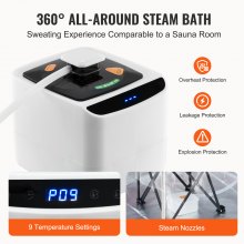 VEVOR Portable Steam Sauna Tent Full Size, 1600W Personal Sauna Blanket Kit for Home Spa, Detoxify & Soothing Heated Body Therapy, Time & Temperature Remote Control With Chair & Floor Mat, Black
