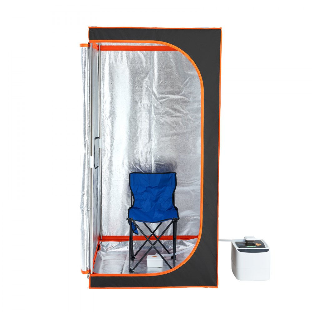 VEVOR Portable Steam Sauna Tent Full Size, 1600W Personal Sauna Blanket Kit for Home Spa, Detoxify & Soothing Heated Body Therapy, Time & Temperature Remote Control With Chair & Floor Mat, Black