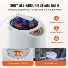 VEVOR Portable Steam Sauna Tent 1200W Personal Spa Loss Weight Detox Therapy