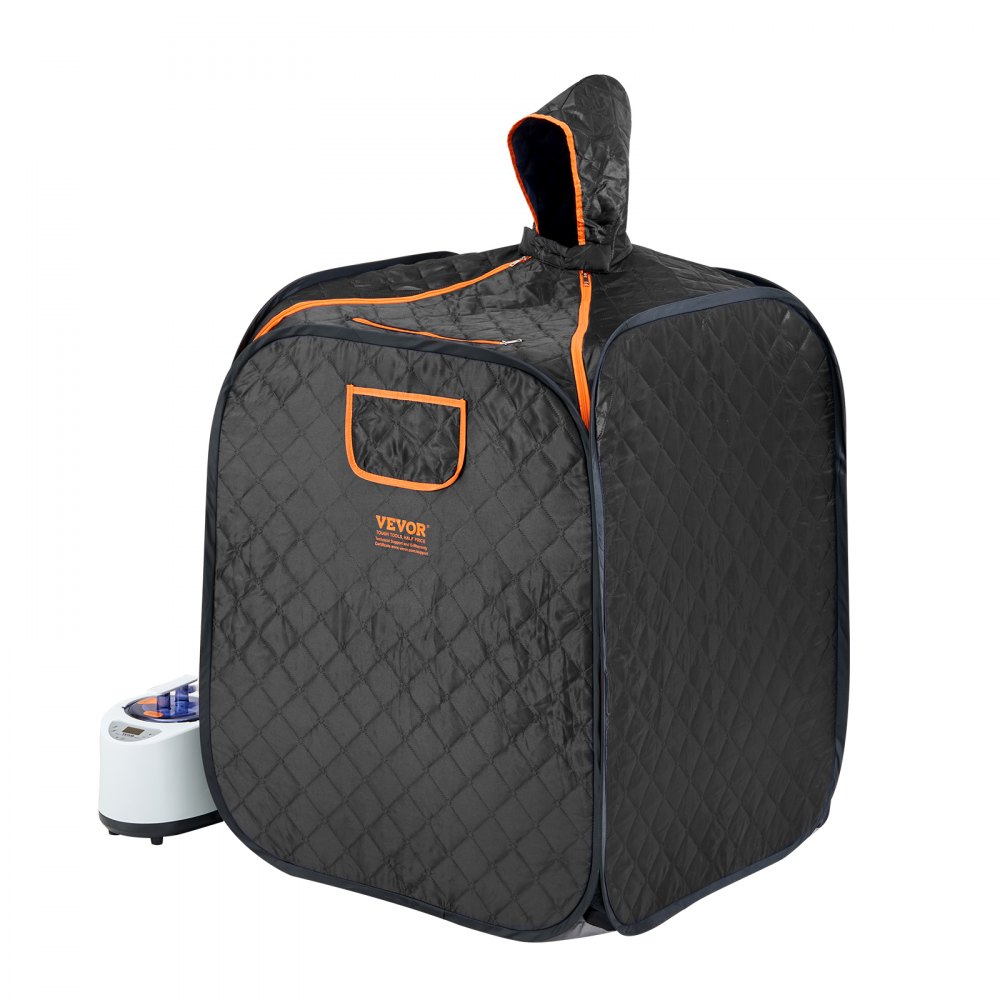 VEVOR Portable Personal Steam Sauna Spa Tent with 1000 Watt Steam Generator, with Chair & Storage Bag, Home Therapeutic Sauna Blanket for Detox Relaxation, Time & Temperature Remote Control, Black