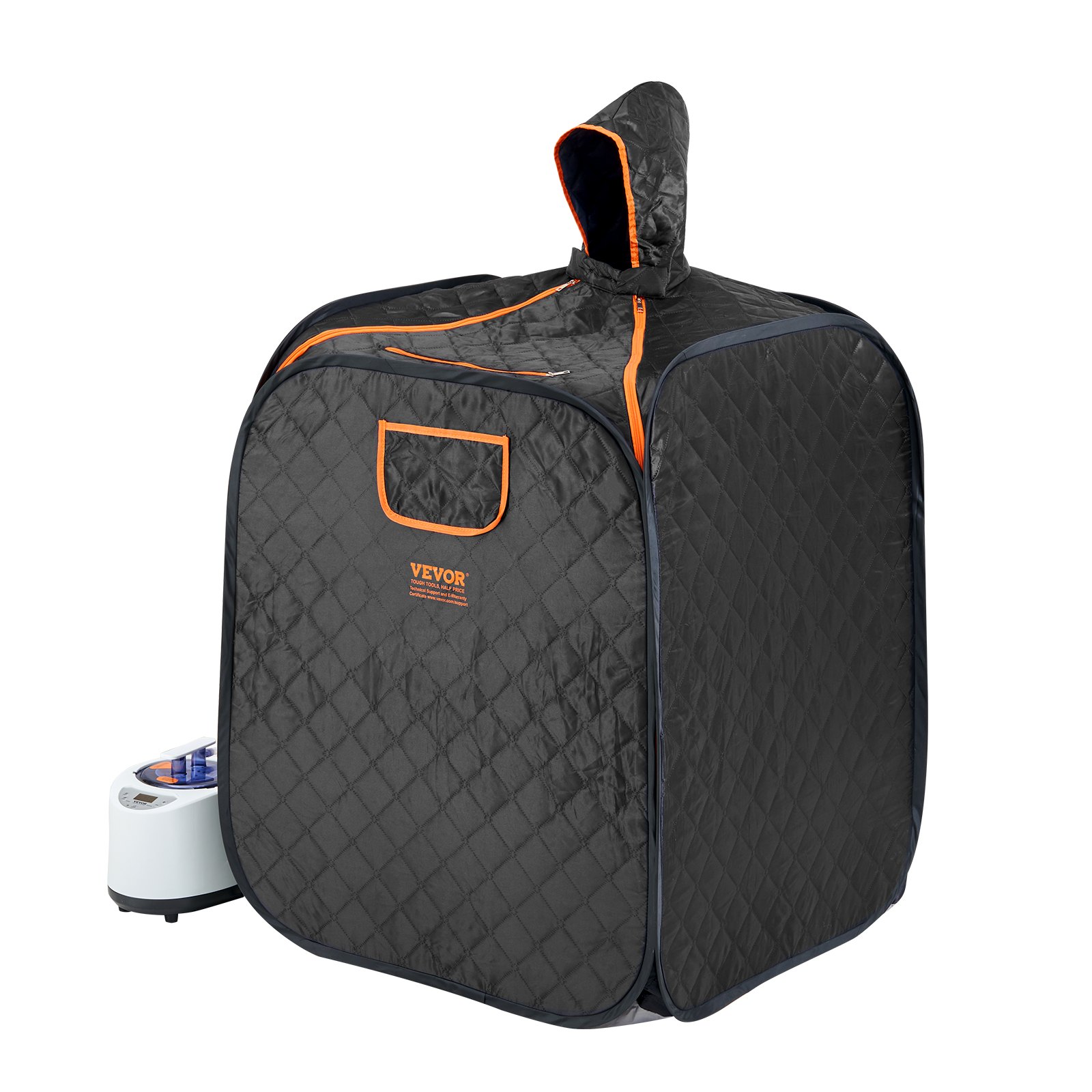 VEVOR Portable Personal Steam Sauna Spa Tent with 1000 Watt Steam Generator, with Chair & Storage Bag, Home Therapeutic Sauna Blanket for Detox Relaxation, Time & Temperature Remote Control, Black