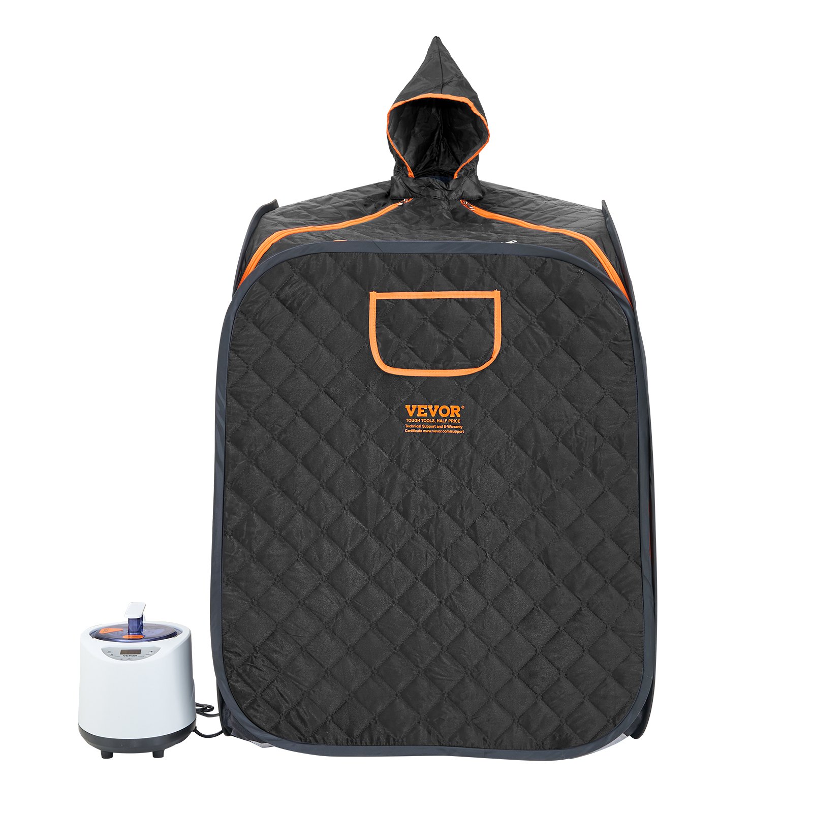 VEVOR Portable Personal Steam Sauna Spa Tent with 1000 Watt Steam Generator, with Chair & Storage Bag, Home Therapeutic Sauna Blanket for Detox Relaxation, Time & Temperature Remote Control, Black