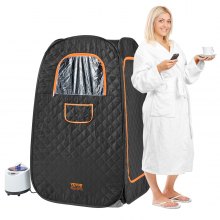 VEVOR Compact Portable Steam Sauna Tent, 1000 Watt Sauna Blanket with Chair & Storage Bag, Home Therapeutic Sauna Tent for Detox Relaxation, Time & Temperature Remote Control Personal Sauna for Home