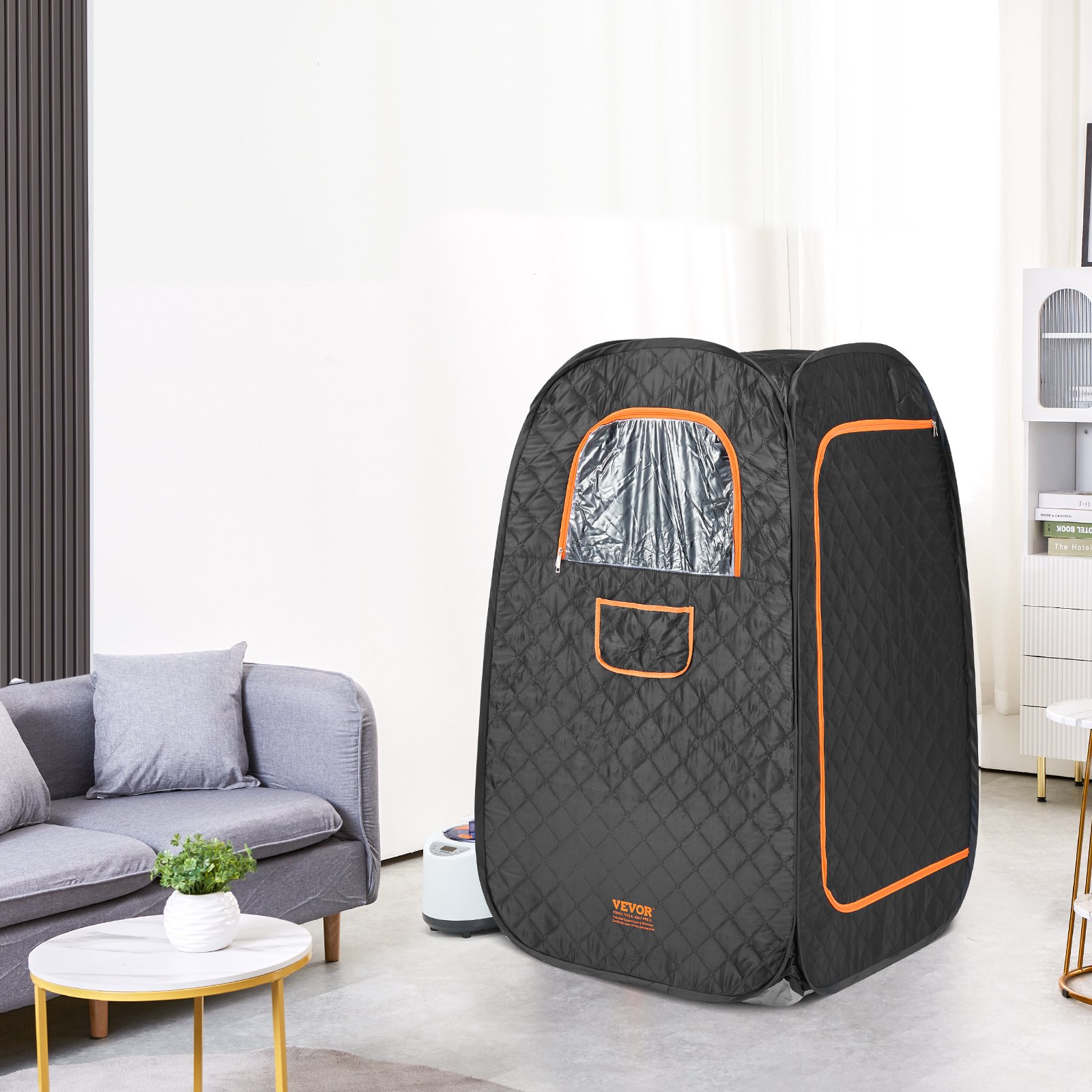 VEVOR Compact Portable Steam Sauna Tent, 1000 Watt Sauna Blanket with Chair & Storage Bag, Home Therapeutic Sauna Tent for Detox Relaxation, Time & Temperature Remote Control Personal Sauna for Home
