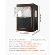 VEVOR 2 Person Portable Steam Sauna Tent Full with Steamer Remote Oil Box Black