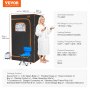 VEVOR Portable Steam Sauna Tent Full Size, 1200W With Visible Window, Personal Sauna Blanket Kit for Home Spa, Detoxify & Soothing Heated Body Therapy,Time&Temperature Remote Control with Chair,Black