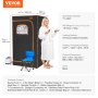 VEVOR Portable Steam Sauna Tent Full Size 1000W Personal Sauna Blanket W/ Chair, 880 x 880 x 1600 mm