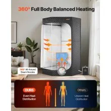 VEVOR Portable Steam Sauna Full with Steamer Chair Oil Box Remote Black