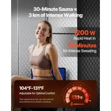 VEVOR Portable Steam Sauna Full with Steamer Chair Oil Box Remote Black