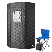 VEVOR Portable Steam Sauna Full with Steamer Chair Oil Box Remote Black