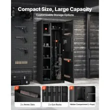 VEVOR 4 Gun Safe Long Gun Cabinet for Rifles & Pistols with Key & Password Lock
