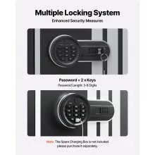 VEVOR 4 Gun Safe Long Gun Cabinet for Rifles & Pistols with Key & Password Lock