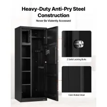 VEVOR 4 Gun Safe Long Gun Cabinet for Rifles & Pistols with Key & Password Lock