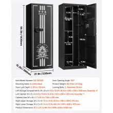 VEVOR 4 Gun Safe Long Gun Cabinet for Rifles & Pistols with Key & Password Lock