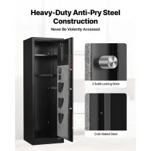 Caja fuerte VEVOR para 8-10 armas largas, para rifles y pistolas, con huella dactilar y contraseña