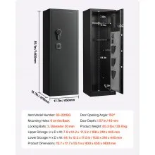 Caja fuerte VEVOR para 8-10 armas largas, para rifles y pistolas, con huella dactilar y contraseña
