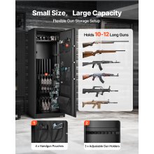 VEVOR 10-12 Gun Safe Long Gun Cabinet for Rifles & Pistols Key & Password Lock