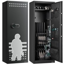 VEVOR 10-12 Gun Safe Long Gun Cabinet for Rifles & Pistols Key & Password Lock