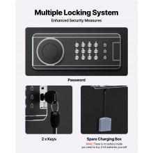 VEVOR 6-8 Gun Safe Long Gun Cabinet for Rifles & Pistols with Key and Password